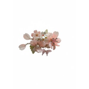Bloemenkraal roze met groen by Skattig, diy Fancy Bead, pen topper kraal