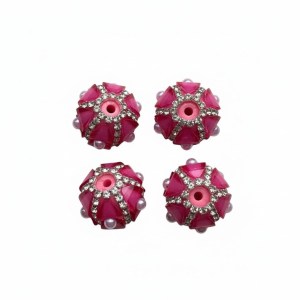 Rhinestone Parel Kraal Donker Roze
