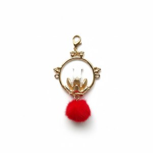 Lotus lantaarn met rode pompon, diy accessoire