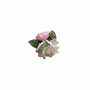 roze met groen bloemenkraal, fancy bead, kralenpen