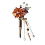 amber dusk bloom, oranje bloemenpen, cadeau voor haar