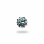 Bloem blauw met parel kraal, fancy bead, kralenpen