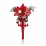 Crimson Pearl Bloom, rode bloemenpen, cadeau voor haar