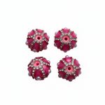 Rhinestone Parel Kraal Donker Roze