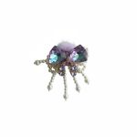 paarse strik kraal met pompon en parelstrikje, diy Fancy Bead, pen topper kraal