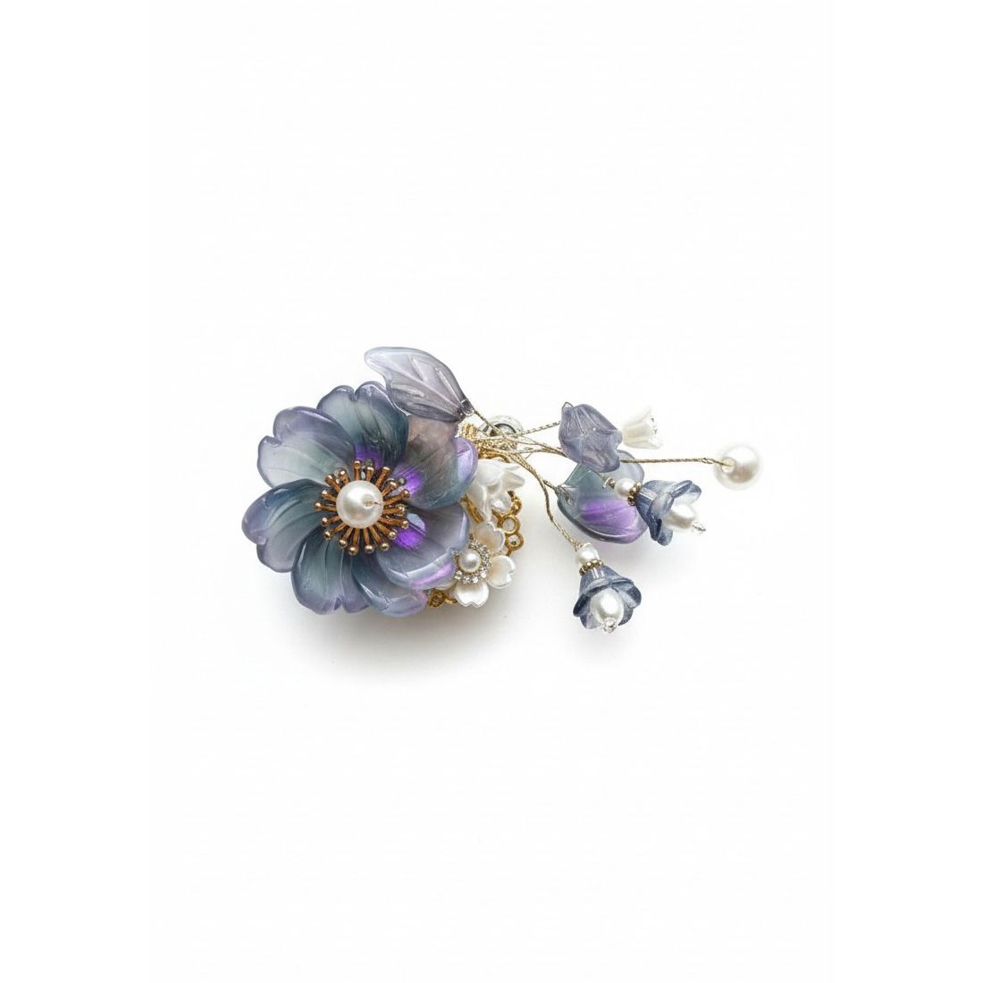 Bloemenkraal blauw/paars by Skattig, diy fancy Bead, cadeau voor haar