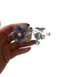 Bloemenkraal blauw/paars by Skattig, diy Fancy Bead, pen topper kraal