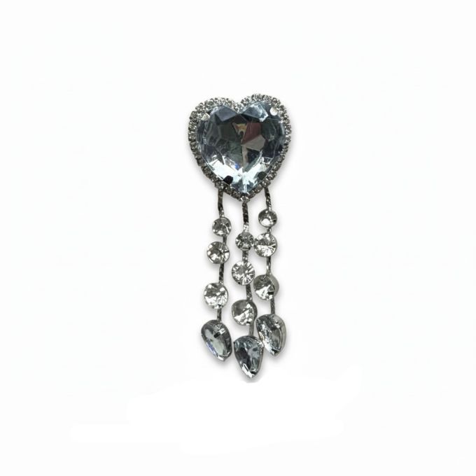 Zilver transparant hart met hangers